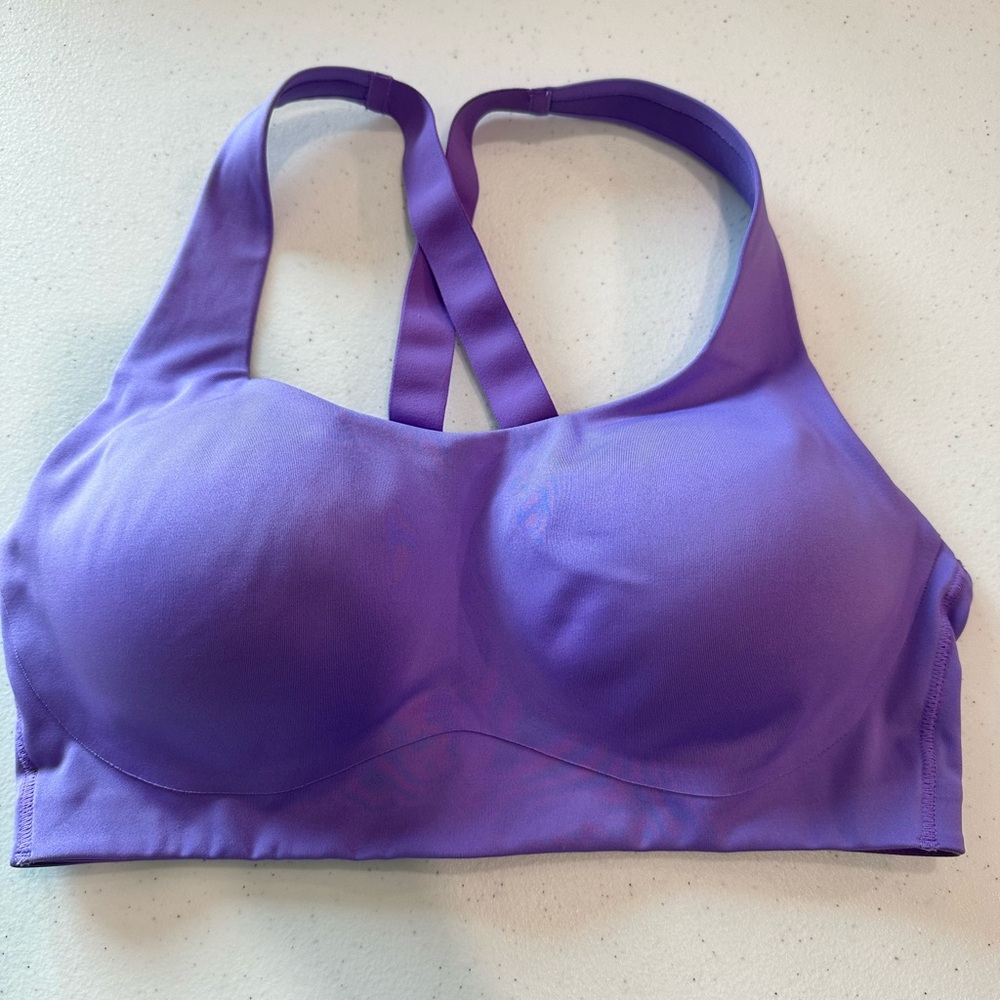 Purple Seamless Sports Bra with Wide Straps